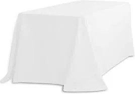 Linen Tablecloth Banquet White - 1.4m x 3m - Fits 8ft Table (2.4m) seats 8-10 - Laplength