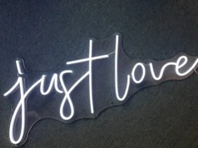 Neon Light Just Love 85cm Wide - includes adapter - 12V