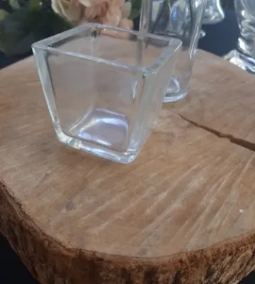 Tea Light Holder Clear Square