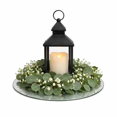 Black Serene Lantern Centerpiece