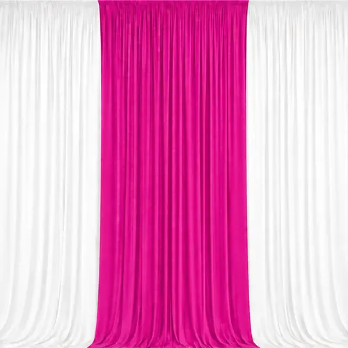 3m 3-Panel Draping White & Fuchsia