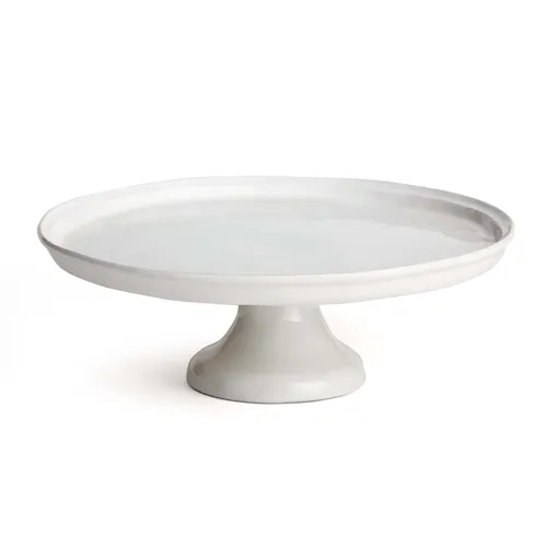 12 Inch White Ceramic Cake Stand