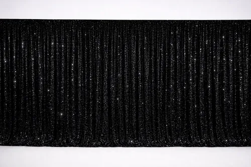 6m Black Sequin Draping