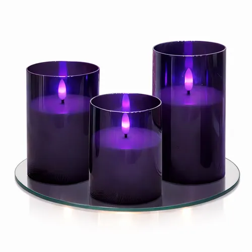 Purple LED Pillar Candles