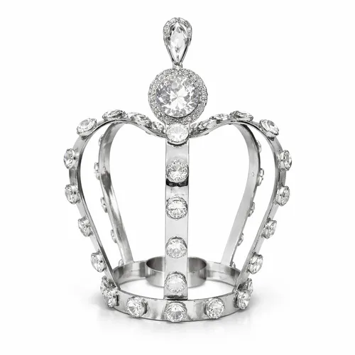 Silver Embellished Crown Tea Light Holder