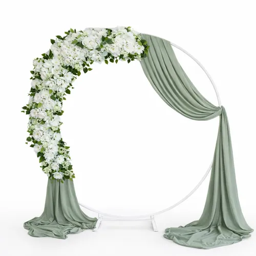 7ft Sage Green Floral Hoop Backdrop