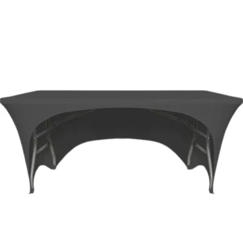 6ft Black Stretch Arched Back Head Table Cover