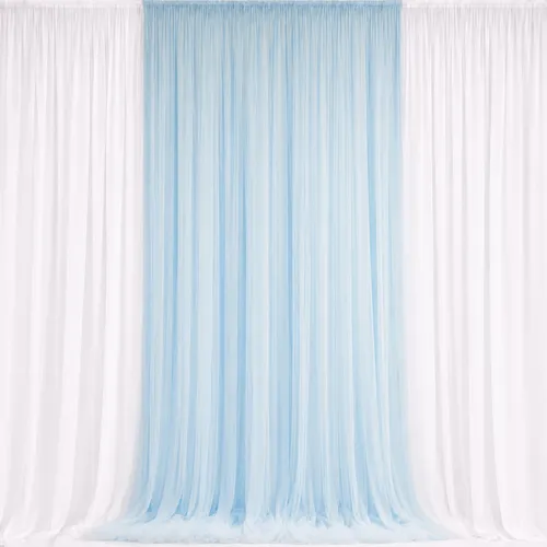 3m White & Light Blue 3 Panel Draping