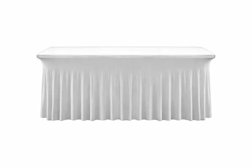 5/6ft Premium Pleated White Head/Cake Table Cover
