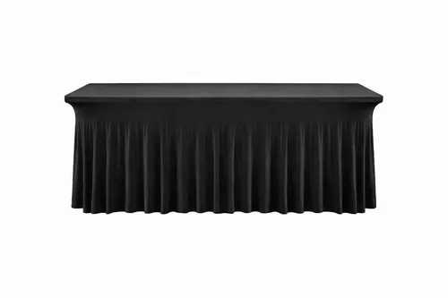 5/6ft Black Premium Pleated Tablecloth