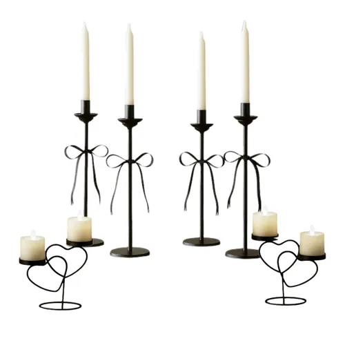 Bow  & Heart Candle Holders