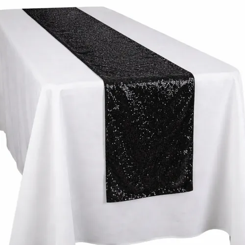 Black Sequin Table Runner
