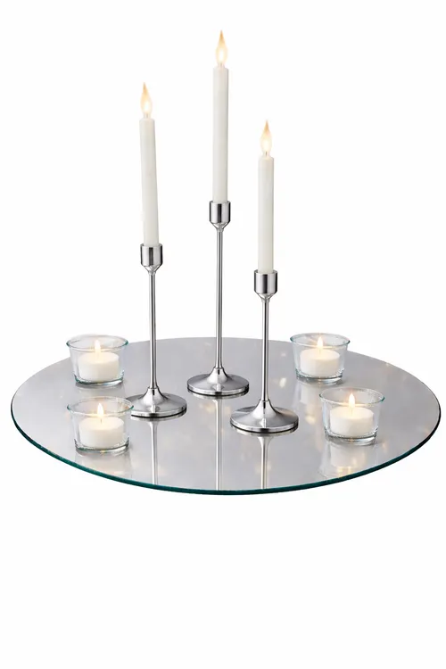 Silver Elegant Taper Centerpiece