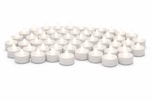 100 Flameless Flickering Tea Light Candles