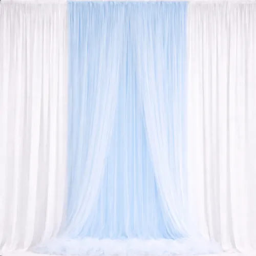 3m White & Light Blue 3 Panel Draping