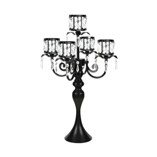Deluxe 5-Arm Crystal Candle Holder