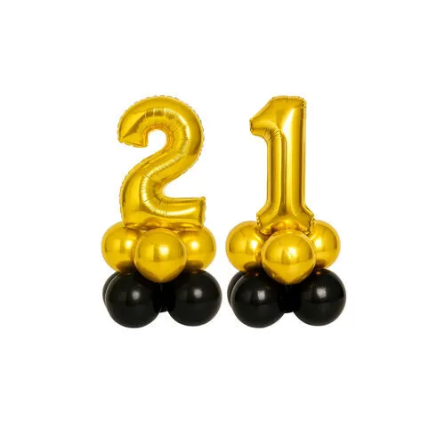 Double Digit Balloon Cake Table Centerpiece