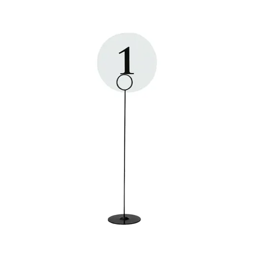 10 Black Iron Table Number Holders & Numbers