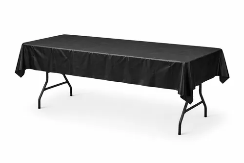 5 Black Rectangular Plastic Table Covers