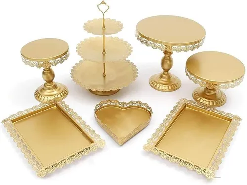 Set of 6 Gold Metallic Dessert Set