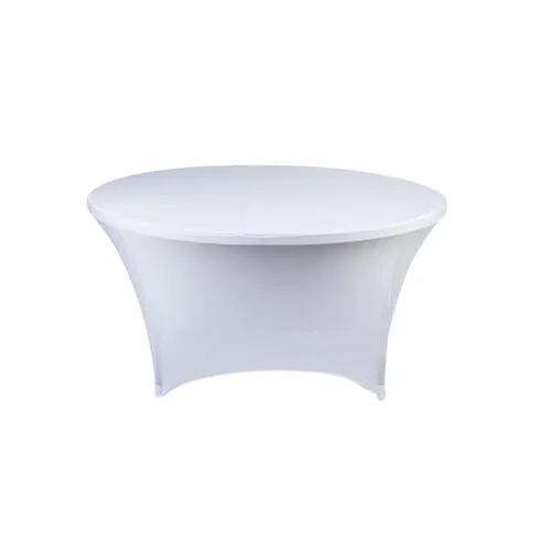 3ft Round White Stretch Tale Cover
