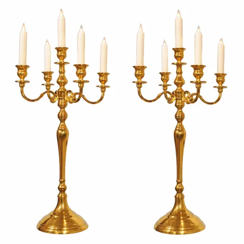 Pair of 60cm Gold Candelabras