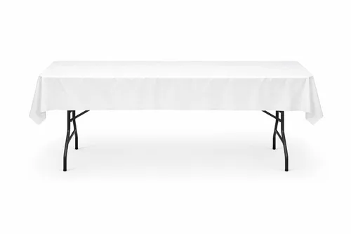 5 White Rectangular Plastic Table Covers