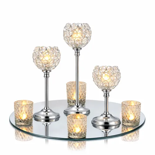 Silver Crystal Glow Centerpiece