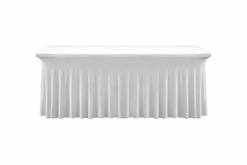 5/6ft White Premium Pleated Tablecloth 