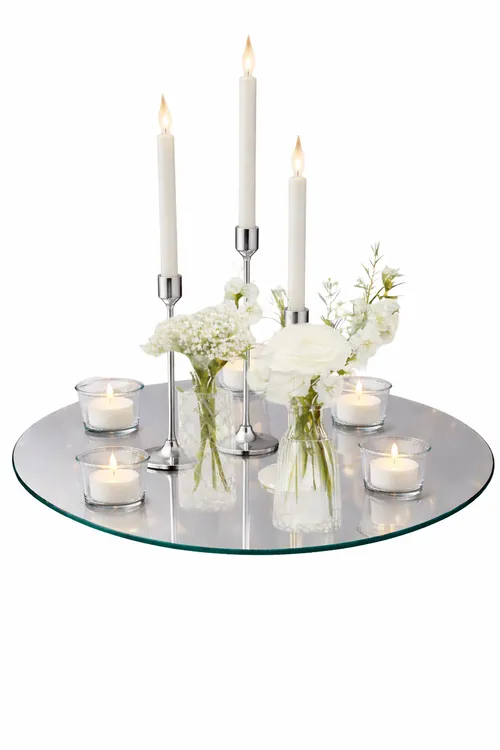 Classic Silver Bud & Candle Centerpiece