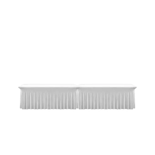 16ft White Pleated Head Table Cover