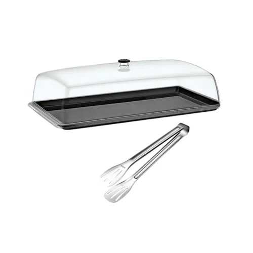  Lidded Serving Tray & Tongs