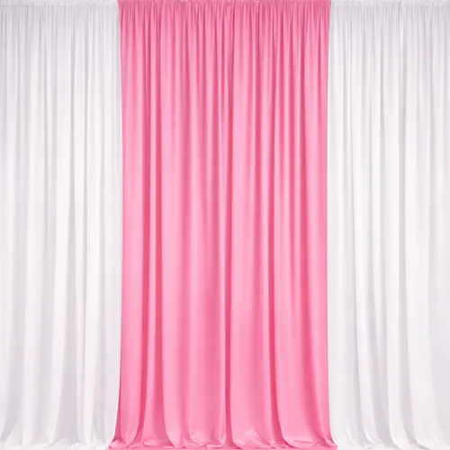 3m 3 Panel Draping White &  Bubble Gum Pink
