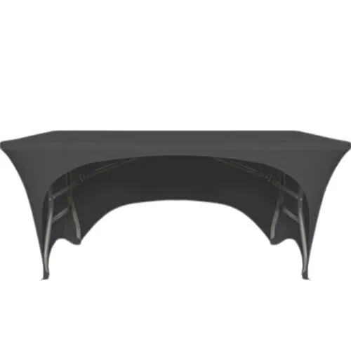 8ft Black Stretch Arched Back Head Table Cover