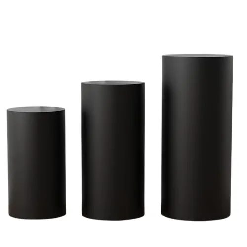 Set of 3 Pedestals with Black Covers