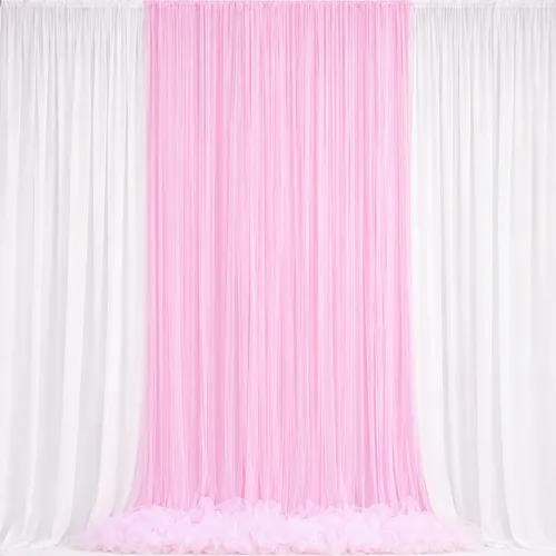 3m White & Baby Pink 3 Panel Draping