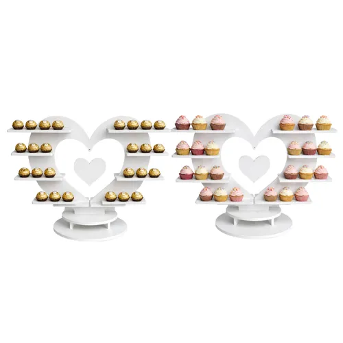 White Heart Wooden Dessert stand