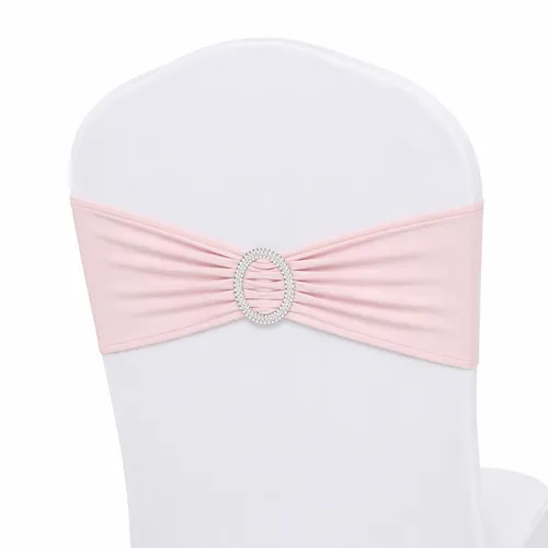 25 Light Pink Embellished Chair Bands