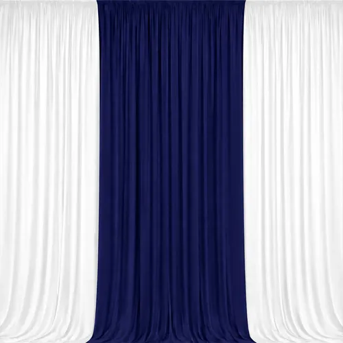 3m 3-Panel Draping White & Navy