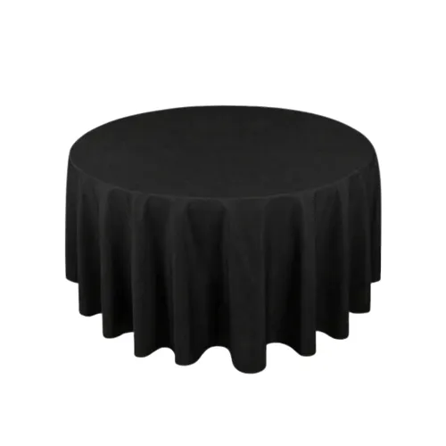 108 Inch Black Round Tablecloth
