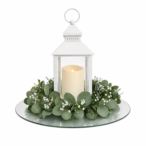 White Serene Lantern Centerpiece