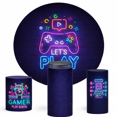 Gamers Backdrop & Pedestal with Cake Stand 