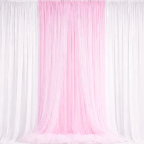 3m White & Baby Pink 3 Panel Draping