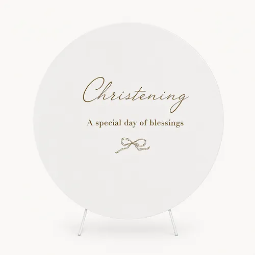7ft Christening Round Frame Cover & Stand