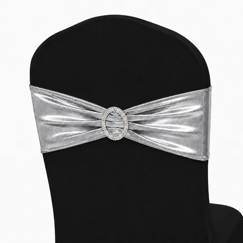 25 Gold Chair Bands with Silver Embellishment 