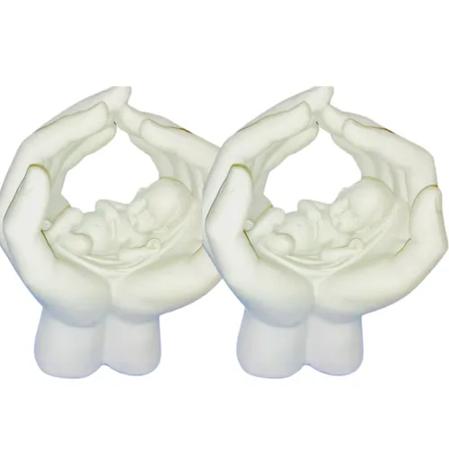 Pair of Baby in Hands Table Centerpieces