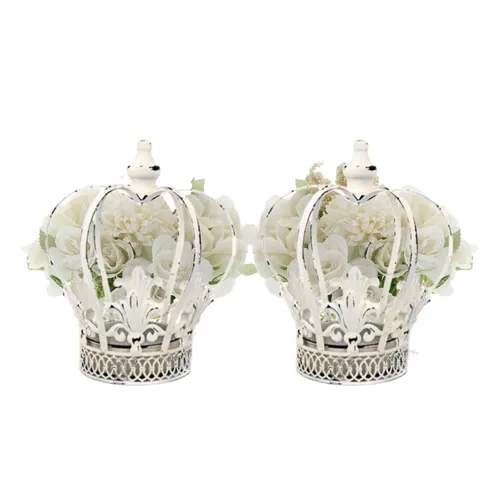 Pair of Rustic/Vintage Crown Centerpieces