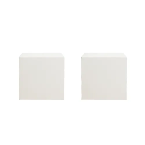 Pair of White Wooden Plinths