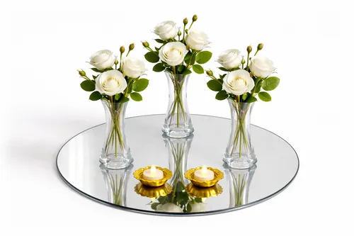 Soft Glow Bud Vase Trio Centerpiece