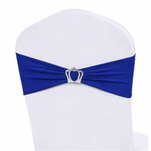 25 Royal Blue Embellished Chair Bands